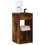vidaXL Nachtkastje met lade 35x34x66,5 cm gerookt, Verzenden, Nieuw, Hout