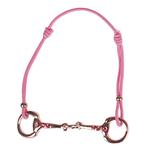 Kinderarmbandje Roze elastiek met zilverkleurig Paardenbit m, Sieraden, Tassen en Uiterlijk, Armbanden, Nieuw, Ophalen of Verzenden