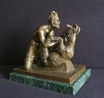 sculptuur, Milo -  PAN mit ZIEGE - 11 kg - 30 cm - Brons,, Antiek en Kunst