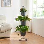Plantenstandaard Alphen 3 bloempotten 110x28 cm zwart [en.ca, Verzenden, Nieuw