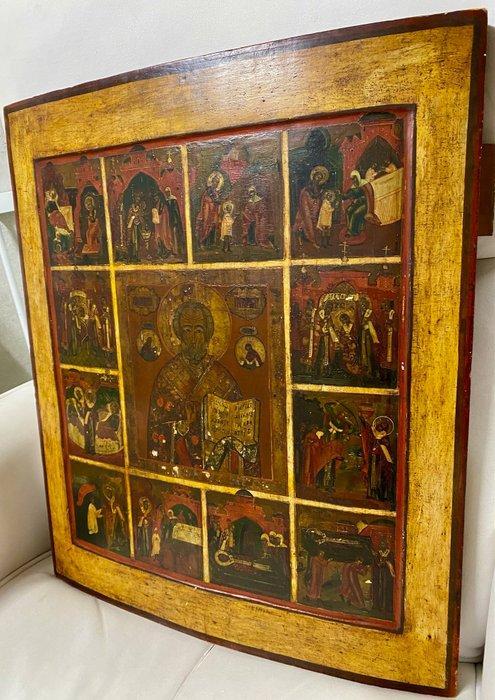 Icoon - Nikolaas de Wonderdoener - Hout, Antiek en Kunst, Kunst | Niet-Westerse kunst