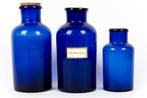 (3) Kobalt Blauwe Apothekersflessen, Antiek en Kunst, Ophalen