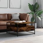 vidaXL Salontafel 80x80x45 cm bewerkt hout gerookt, 50 tot 100 cm, Verzenden, Nieuw, 50 tot 100 cm