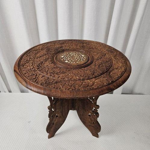 Bijzettafel - Hout - Houtsnijwerk met inleg, Antiek en Kunst, Kunst | Designobjecten