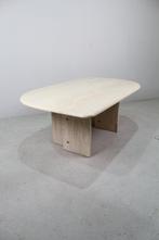 Vintage travertin salontafel, Huis en Inrichting, Overige materialen, Gebruikt, 100 tot 150 cm, 50 tot 100 cm