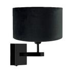 Highlight Wandlamp Stoffen lampenkap velvet Zwart Ø20cm E27, Ophalen of Verzenden, Nieuw, Stof