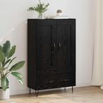 vidaXL Highboard met lade Zwart Eiken 69,5 x 31 x 115 cm, Huis en Inrichting, Kasten | Buffetkasten, Minder dan 50 cm, Verzenden