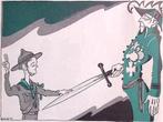 Spotprent over een Padvindersgelofte (lijst optie, Lithos), Antiek en Kunst, Kunst | Litho's en Zeefdrukken, Verzenden