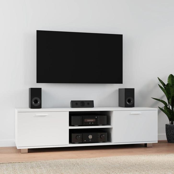 vidaXL Tv-meubel 140x40,5x35 cm bewerkt hout wit, Huis en Inrichting, Kasten | Televisiemeubels, 25 tot 50 cm, Nieuw, Overige houtsoorten