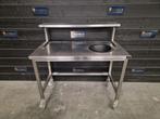 Werktafel | prullenbak gat | RVS | 120cm, Gebruikt, RVS Meubilair