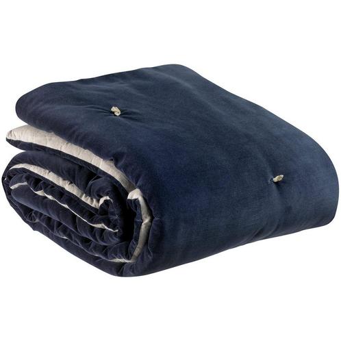 Elise Cobalt geknoopt steekplaid 140 x 200, Huis en Inrichting, Woonaccessoires | Plaids en Woondekens, Nieuw, Verzenden
