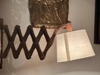Schaarlamp - Vintage lamp met schaararm - Hout enz -