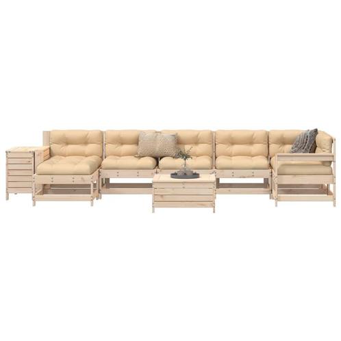 vidaXL 9-delige Loungeset massief grenenhout, Tuin en Terras, Tuinsets en Loungesets, Loungeset, Nieuw, Verzenden
