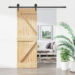 vidaXL Schuifdeur met beslag 70x210 cm massief grenenhout, Verzenden, Nieuw