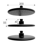 Doucheset - Regendouche 20cm - met Thermostaatkraan - Zwart, Ophalen of Verzenden, Nieuw