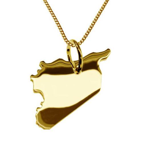 Gouden Landkaart Syrië ketting hanger, Sieraden, Tassen en Uiterlijk, Kettinghangers, Verzenden
