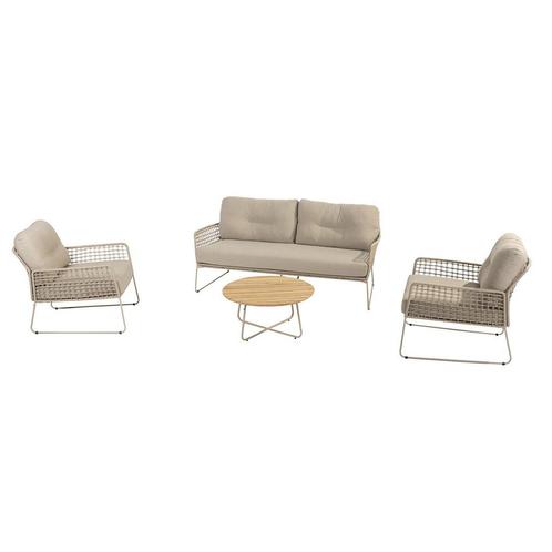 Taste by 4 Seasons Albano loungeset 4-delig - latte, Tuin en Terras, Tuinsets en Loungesets, Verzenden