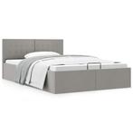 vidaXL Bedframe met hydraulische opslag stof lichtgrijs, Verzenden, 140 cm, 200 cm, Nieuw
