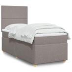 vidaXL Boxspring met matras stof taupe 90x200 cm, 90 cm, Eenpersoons, Verzenden, Nieuw