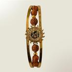 Messing Rudraksa klemarmband met 6 kralen - ±18,5 cm, Sieraden, Tassen en Uiterlijk, Armbanden, Ophalen of Verzenden, Nieuw