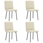 vidaXL Eetkamerstoelen 4 st kunstleer crèmekleurig, Verzenden, Nieuw