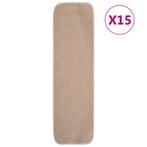 vidaXL Trapmatten 15 st anti-slip rechthoekig 75x20 cm beige, Verzenden, Nieuw