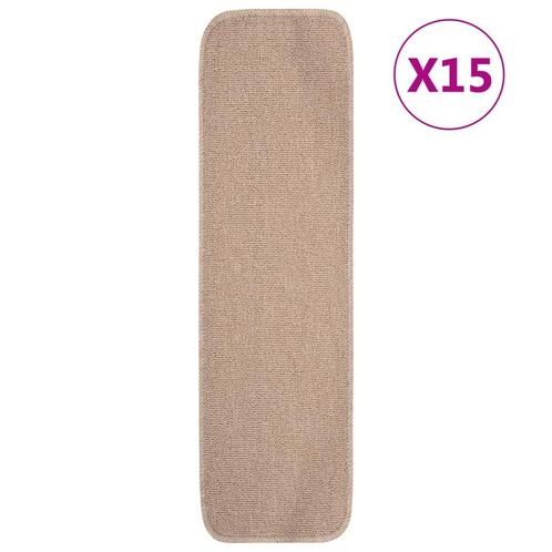 vidaXL Trapmatten 15 st anti-slip rechthoekig 75x20 cm beige, Doe-het-zelf en Verbouw, Ladders en Trappen, Nieuw, Verzenden