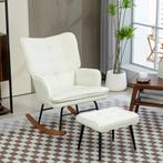 TRUUSK Schommelstoel Tot 130 Kg - Met Kruk - Linnenlook - Vo, Huis en Inrichting, Kasten | Dressoirs, Verzenden, Nieuw