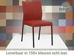 Leren eetkamerstoel Basic - Toledo Red (rood) - Poten staal, Huis en Inrichting, Nieuw, Leer, Ophalen of Verzenden, Rood