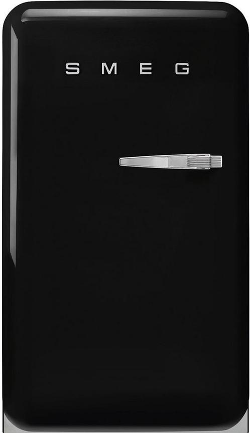 Smeg FAB10HLBL6 retro jaren 50 koelkast - zwart - linksdraai, Witgoed en Apparatuur, Koelkasten en IJskasten, 75 tot 100 liter