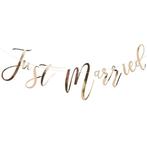 Gouden Letterslinger Just Married 1,5m, Hobby en Vrije tijd, Feestartikelen, Verzenden, Nieuw