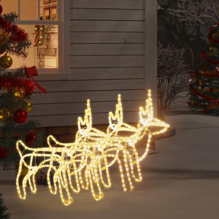 vidaXL Kerstfiguur rendier 3 st 60x30x60 cm warmwit, Diversen, Kerst, Nieuw, Verzenden