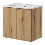 Wastafelonderkast Newport met wastafel 60x57x39 cm eikenkleu, Huis en Inrichting, Badkamer | Badkamermeubels, Verzenden, Nieuw