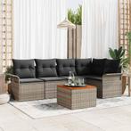 vidaXL Tuin Sofa Set 6 pcs Grijs Poly riet, Tuin en Terras, Verzenden, Nieuw, Rotan