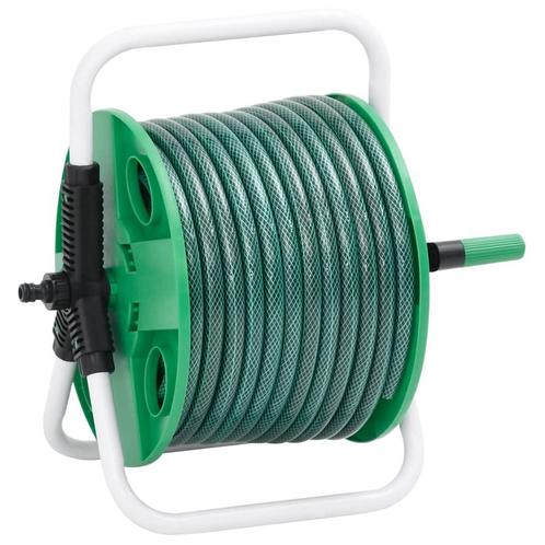 vidaXL Slanghaspel met 30 m slang vrijstaand PVC groen, Tuin en Terras, Tuinslangen, Nieuw, Verzenden