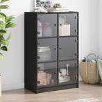 vidaXL buffetkast met deuren 68x37x109 cm bewerkt hout zwart, Minder dan 50 cm, Verzenden, 100 tot 150 cm, Nieuw