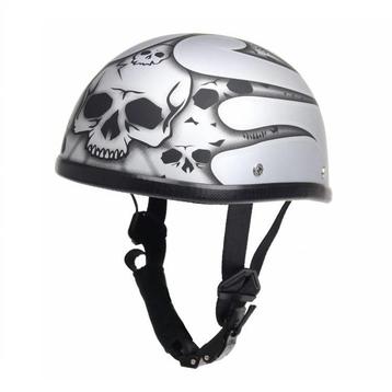 burning skull glans zilver helm