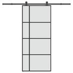 vidaXL Schuifdeur met beslag 90x205 cm ESG-glas en aluminium, Verzenden, Nieuw