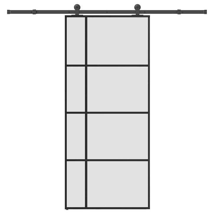 vidaXL Schuifdeur met beslag 90x205 cm ESG-glas en aluminium, Doe-het-zelf en Verbouw, Deuren en Horren, Nieuw, Verzenden