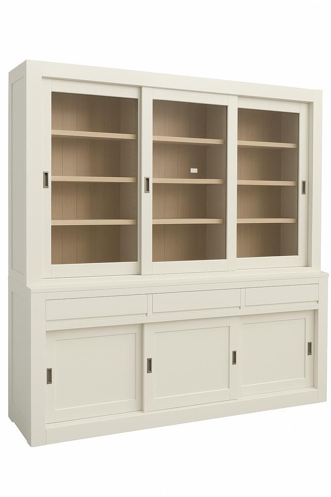 Buffetkast Enschede wit met eiken interieur 240cm, Huis en Inrichting, Kasten | Buffetkasten, Ophalen of Verzenden