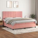vidaXL Boxspring met matras fluweel roze 200x200 cm, Huis en Inrichting, Slaapkamer | Bedden, Verzenden, Overige maten, 200 cm