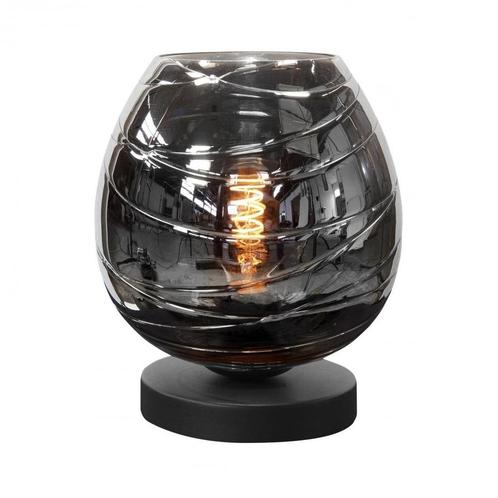 Highlight tafellamp smoked Apple Ø22cm E27 fitting Zwart, Huis en Inrichting, Lampen | Tafellampen, Glas, Metaal, Ophalen of Verzenden