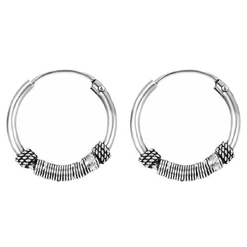 Fako Bijoux® - Bali Oorringen - Lamu - 15mm - Zilverkleurig, Sieraden, Tassen en Uiterlijk, Oorbellen, Verzenden