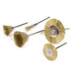 Hofftech Messing draadborstel set - 5 delig - veelzijdig..., Doe-het-zelf en Verbouw, Gereedschap | Slijpmachines, Ophalen of Verzenden