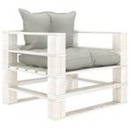 vidaXL Tuinbank met taupe kussens pallet hout, Tuin en Terras, Verzenden, Nieuw, Hout