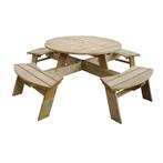 Rowlinson ronde houten picknicktafel | 200(Ø)cm, Verzenden