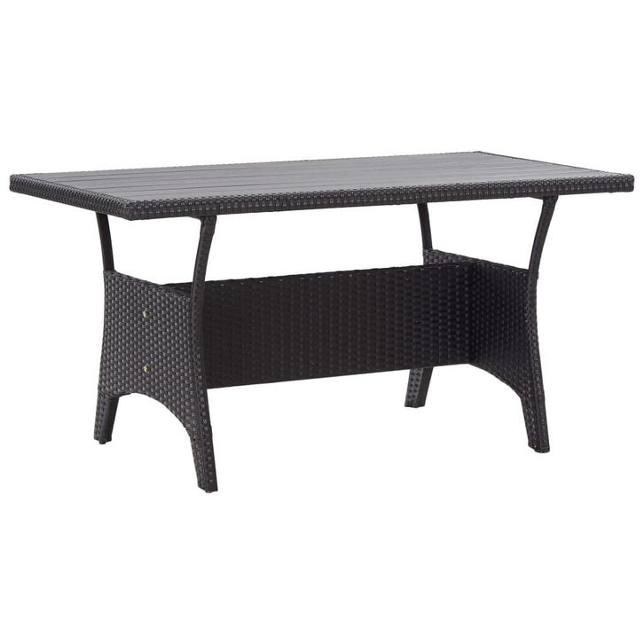vidaXL Tuintafel 120x70x66 cm poly rattan zwart, Tuin en Terras, Tuintafels, Nieuw, Verzenden