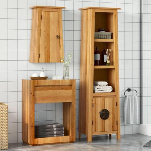 vidaXL 2-delige Badkamermeubelset massief grenenhout, Huis en Inrichting, Badkamer | Badkamermeubels, Nieuw, Verzenden