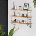 Industrieel Wandrek 3-Lagen –Houten Planken en Metalen Frame, Verzenden, Nieuw
