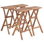 4 Massief Teak Houten Barkrukken - Retourdeal - Inklapbaa..., Huis en Inrichting, Barkrukken, 60 tot 90 cm, Nieuw, Ophalen of Verzenden